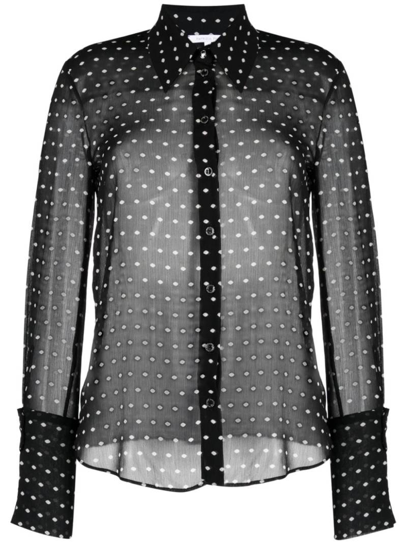 Patrizia Pepe polka-dot print semi-sheer shirt - Black von Patrizia Pepe