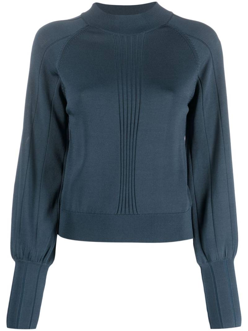 Patrizia Pepe puff-sleeves fine-knit jumper - Blue von Patrizia Pepe