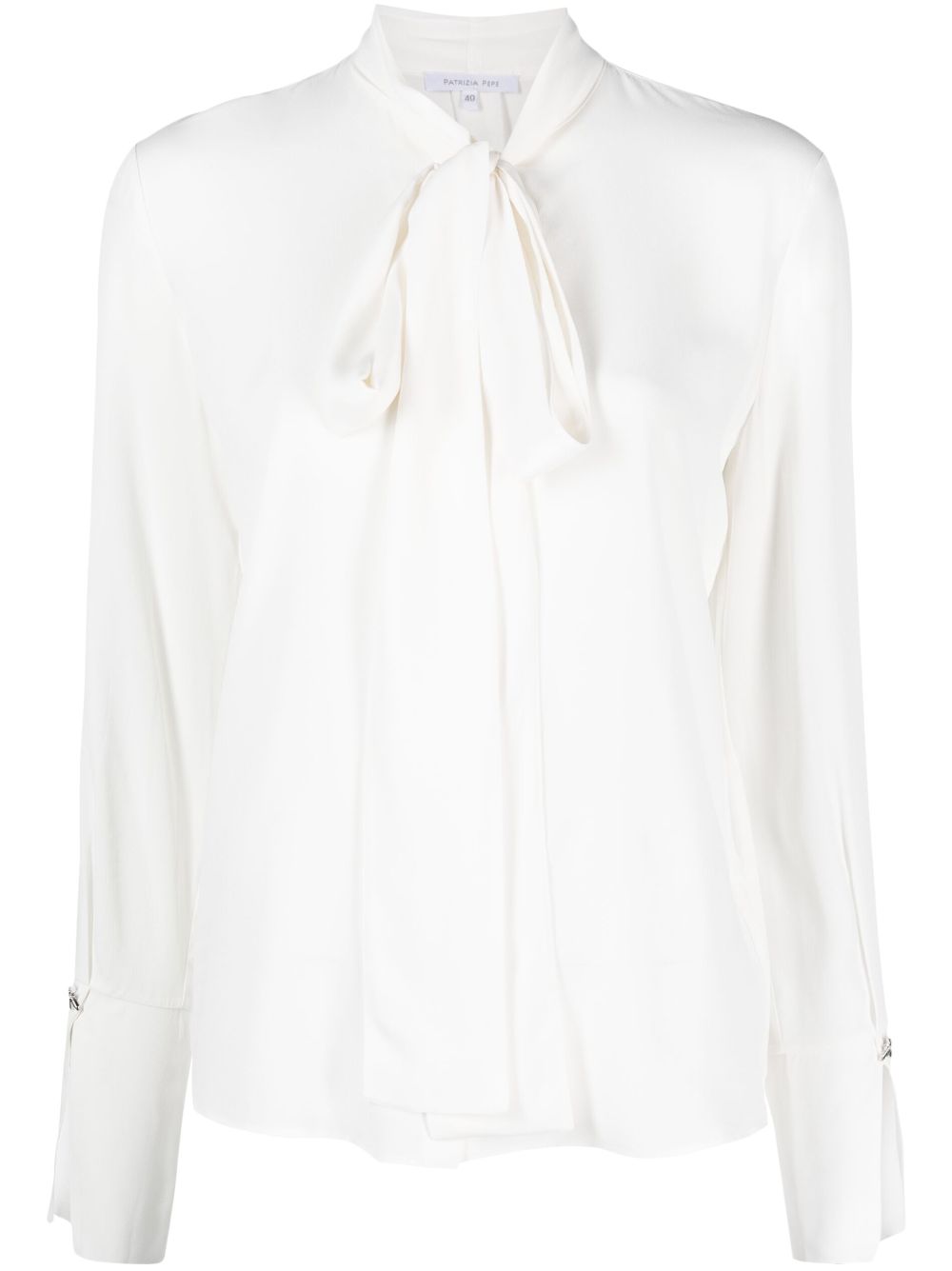 Patrizia Pepe pussy-bow long-sleeved shirt - White von Patrizia Pepe