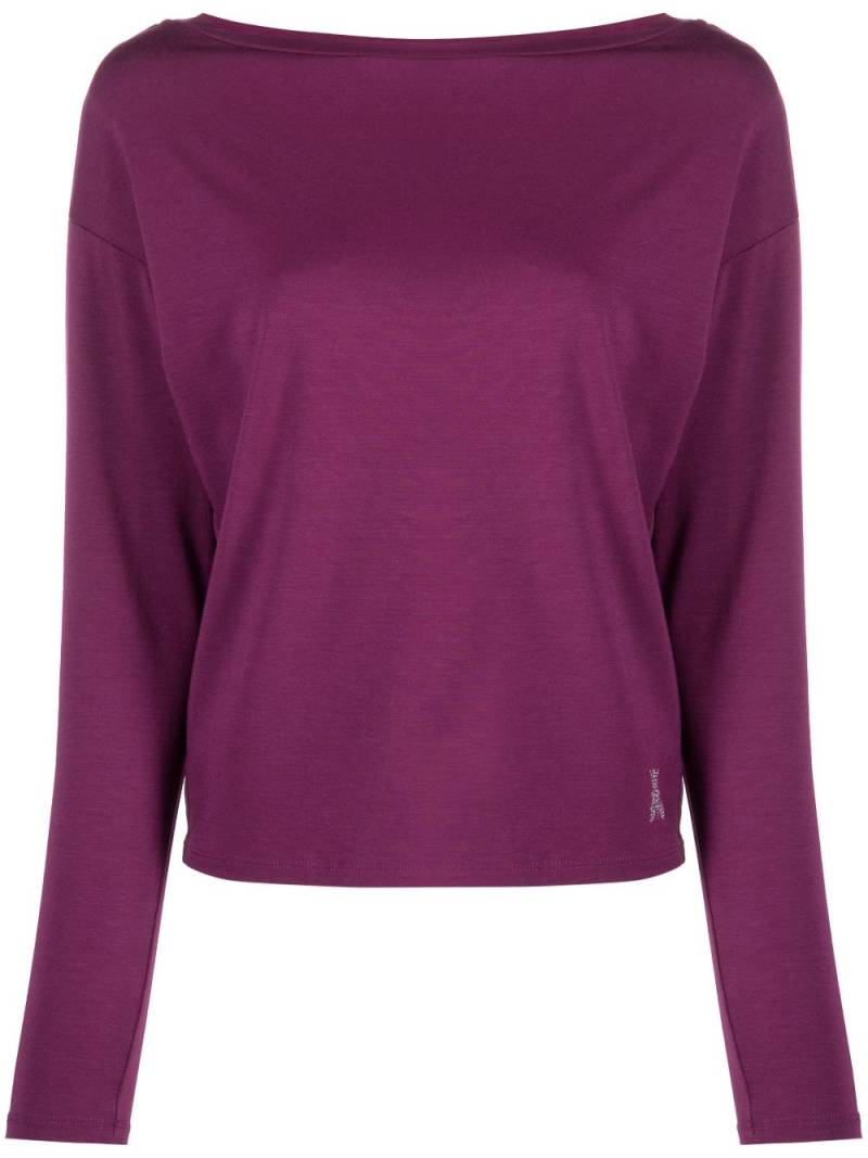 Patrizia Pepe rhinestone-embellished jersey sweatshirt - Purple von Patrizia Pepe