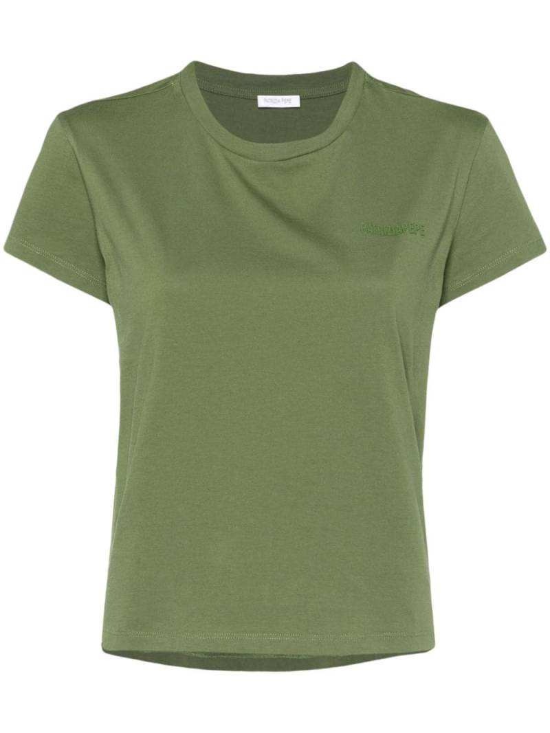 Patrizia Pepe rubberised-logo cotton T-shirt - Green von Patrizia Pepe