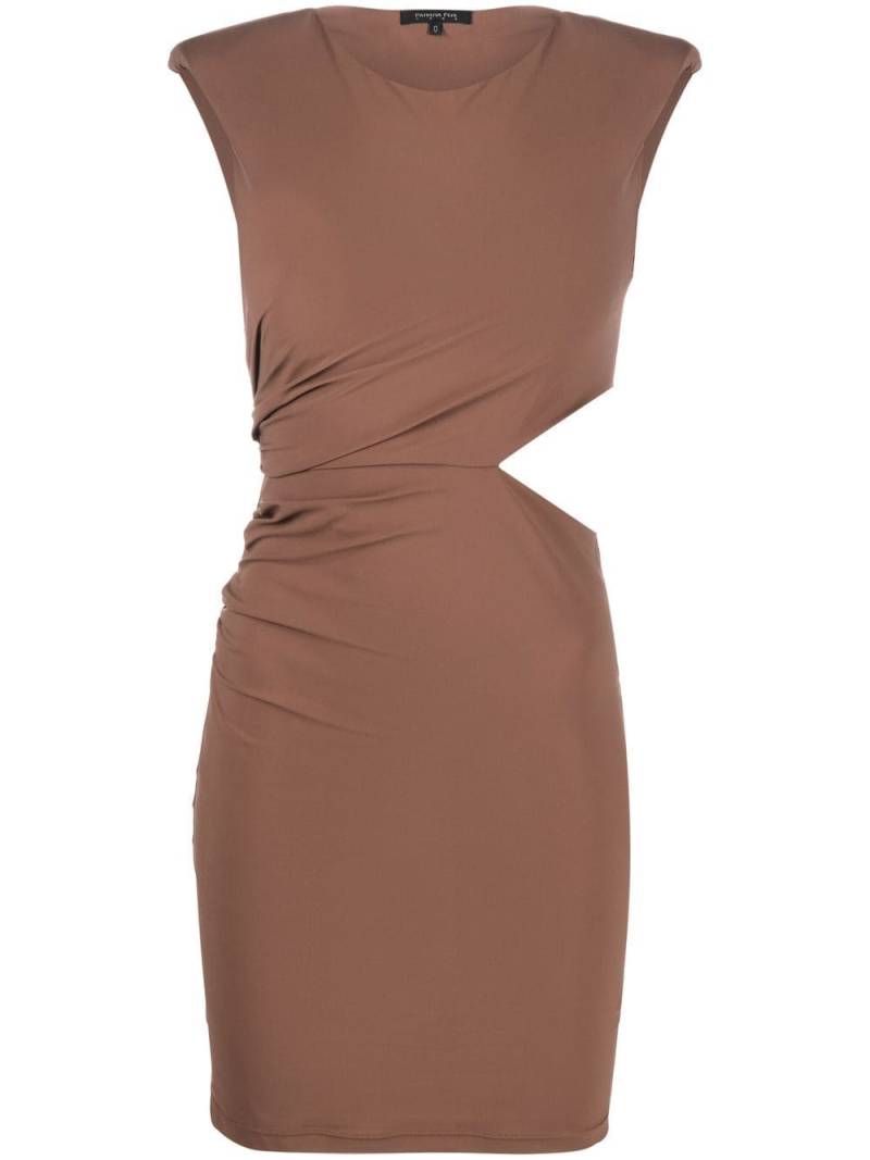 Patrizia Pepe ruched cut-out minidress - Brown von Patrizia Pepe