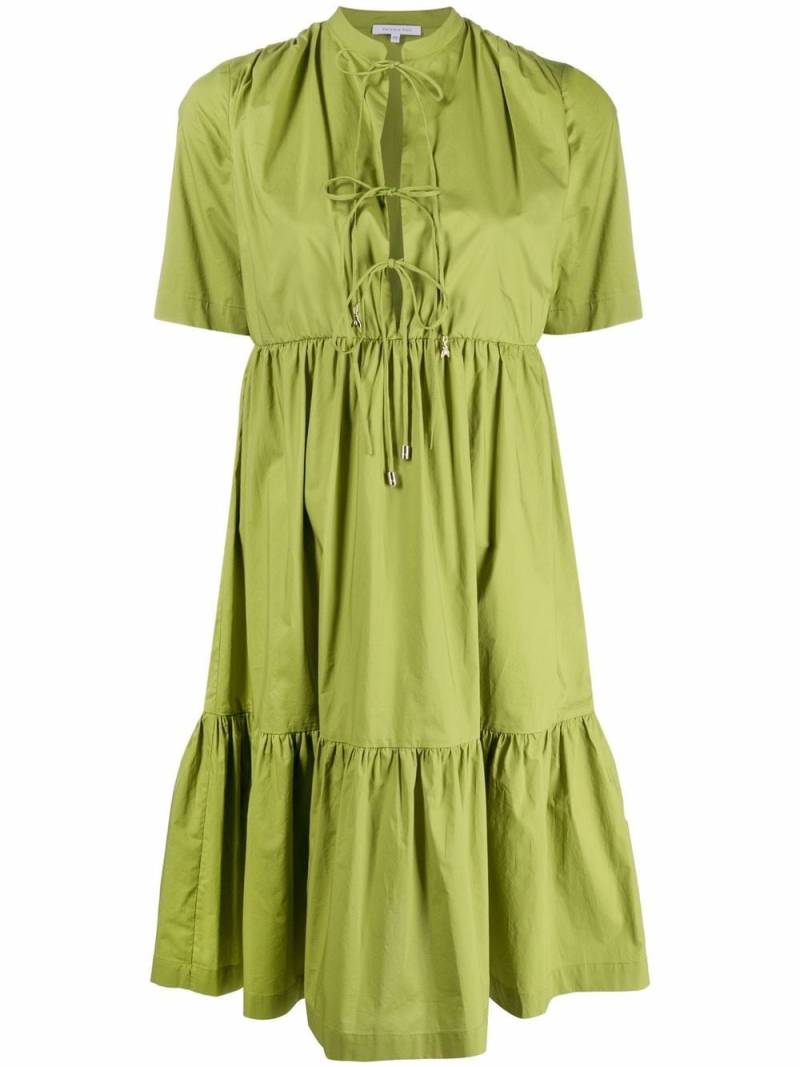 Patrizia Pepe ruffle-hem flared dress - Green von Patrizia Pepe