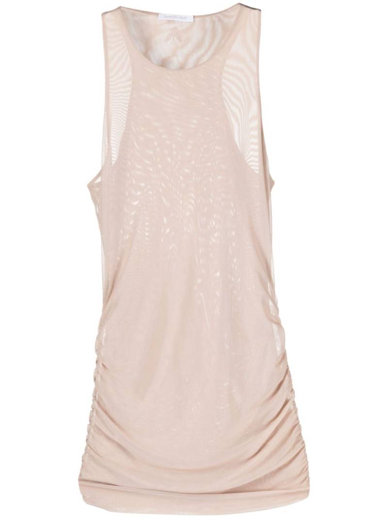 Patrizia Pepe rush-detail mesh tank top - Neutrals von Patrizia Pepe