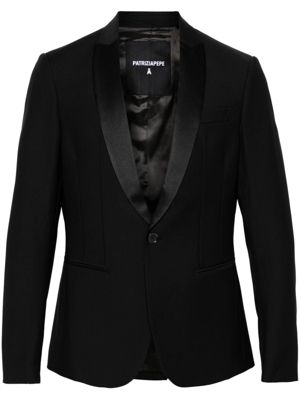 Patrizia Pepe satin-lapels single-breasted blazer - Black von Patrizia Pepe