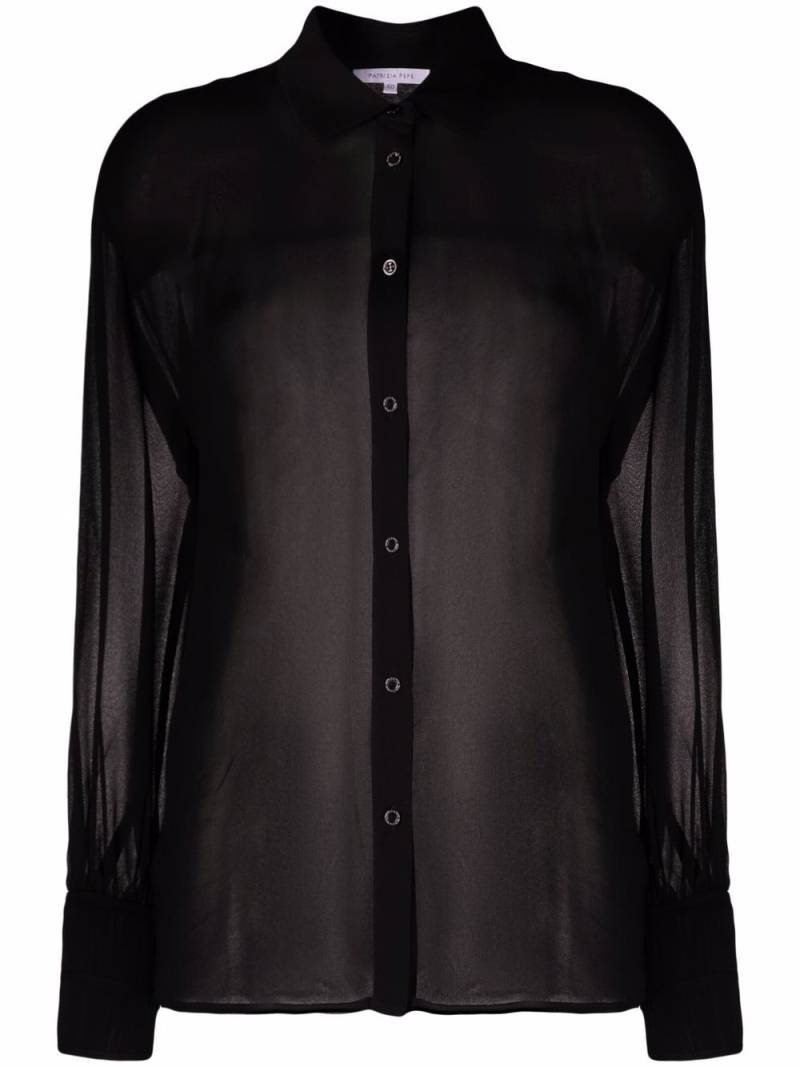 Patrizia Pepe semi-sheer puff-sleeve blouse - Black von Patrizia Pepe