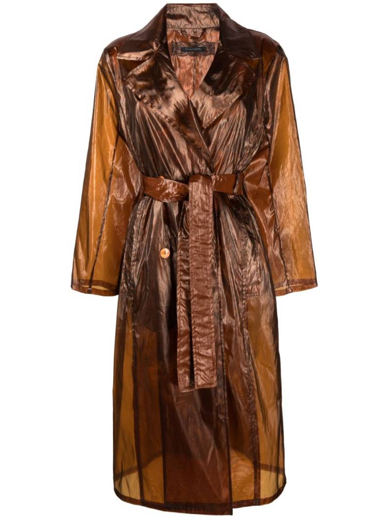 Patrizia Pepe sheer organza trench coat - Brown von Patrizia Pepe