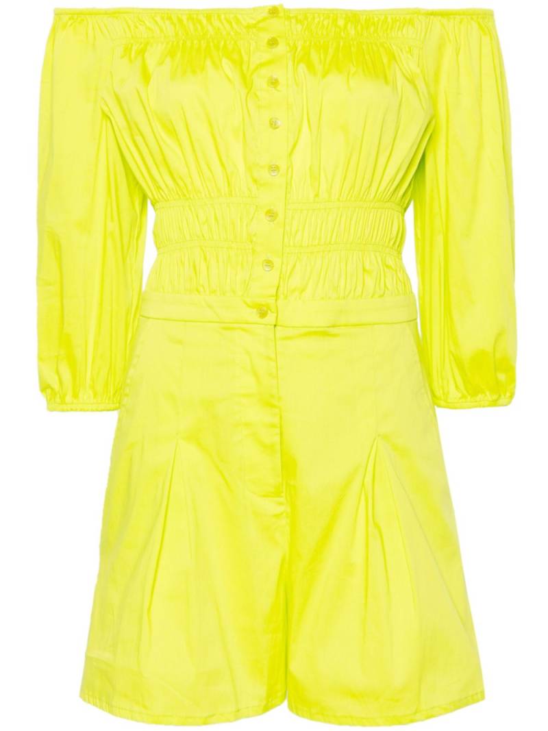 Patrizia Pepe smocked-panel poplin playsuit - Yellow von Patrizia Pepe