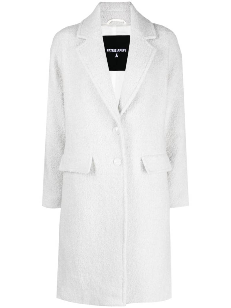 Patrizia Pepe textured single-breasted coat - Grey von Patrizia Pepe