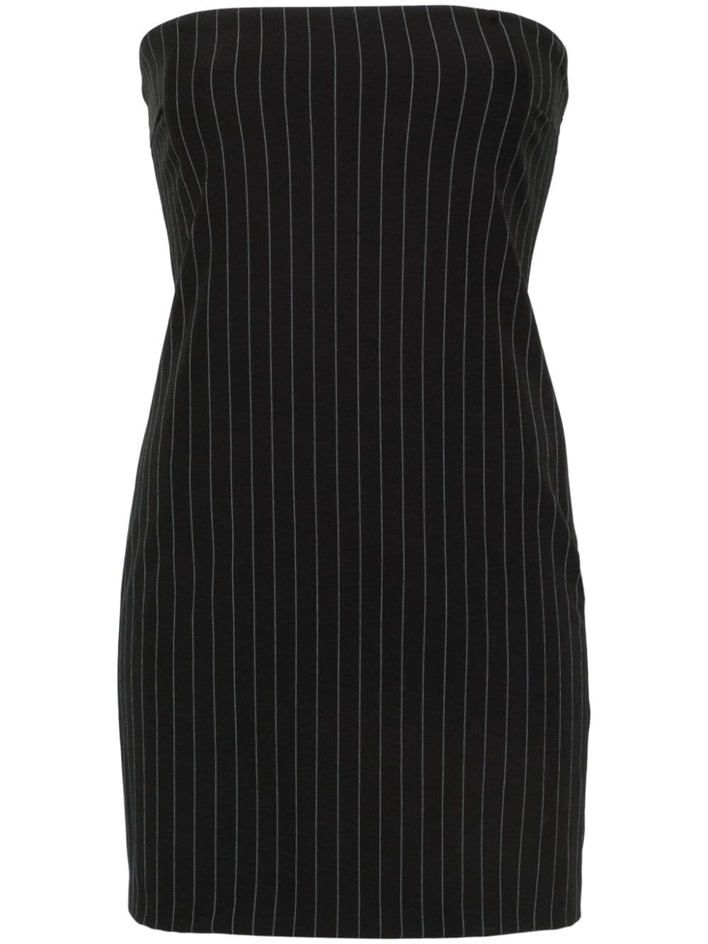 Patrizia Pepe wide-neck pinstriped minidress - Black von Patrizia Pepe