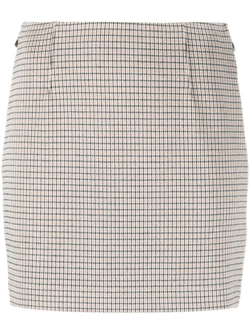 Patrizia Pepe zip-fastening checked miniskirt - Neutrals von Patrizia Pepe