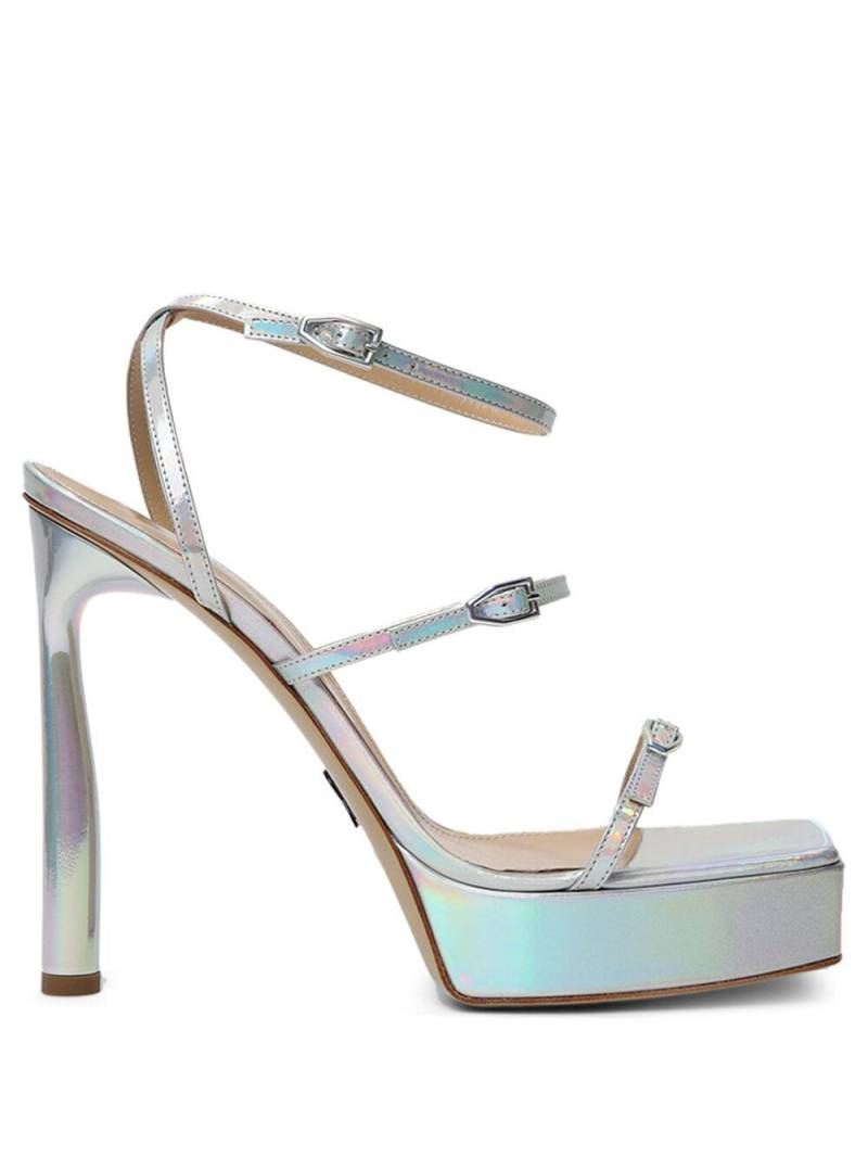 Paul Andrew Slinky 125mm iridescent platform sandals - Silver von Paul Andrew