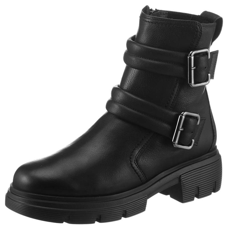 Paul Green Bikerboots, Blockabsatz, Reissverschluss-Stiefelette mit kräftiger Profilsohle von Paul Green