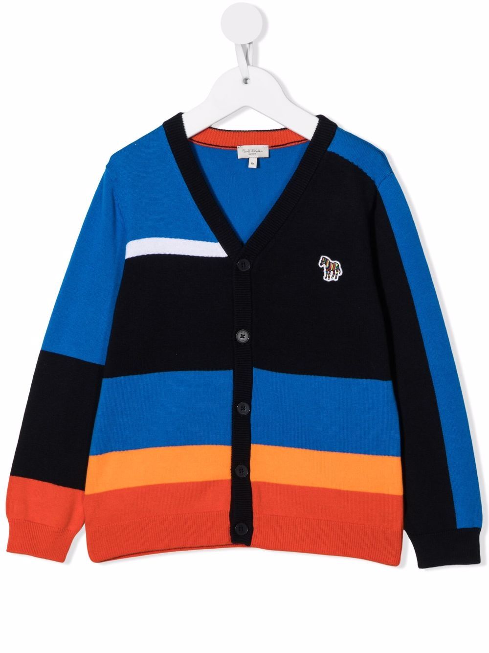 Paul Smith Junior Big-Pony panelled cardigan - Blue