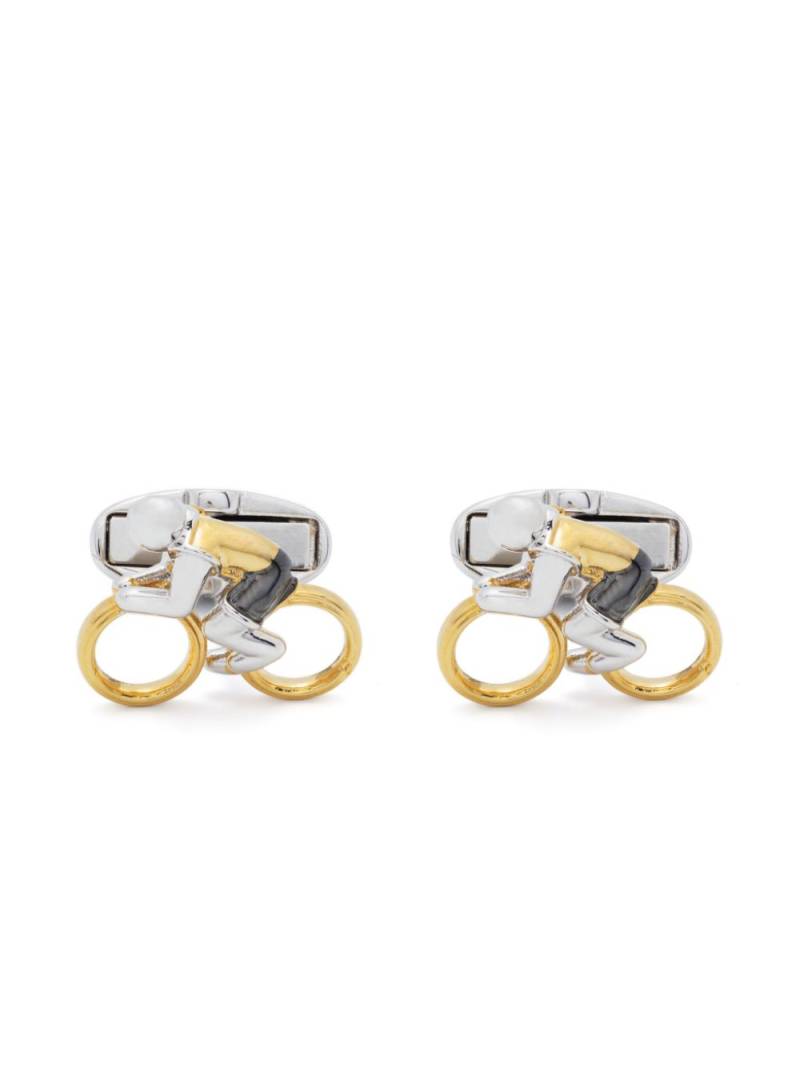 Paul Smith Cycle logo-engraved cufflinks - Gold von Paul Smith