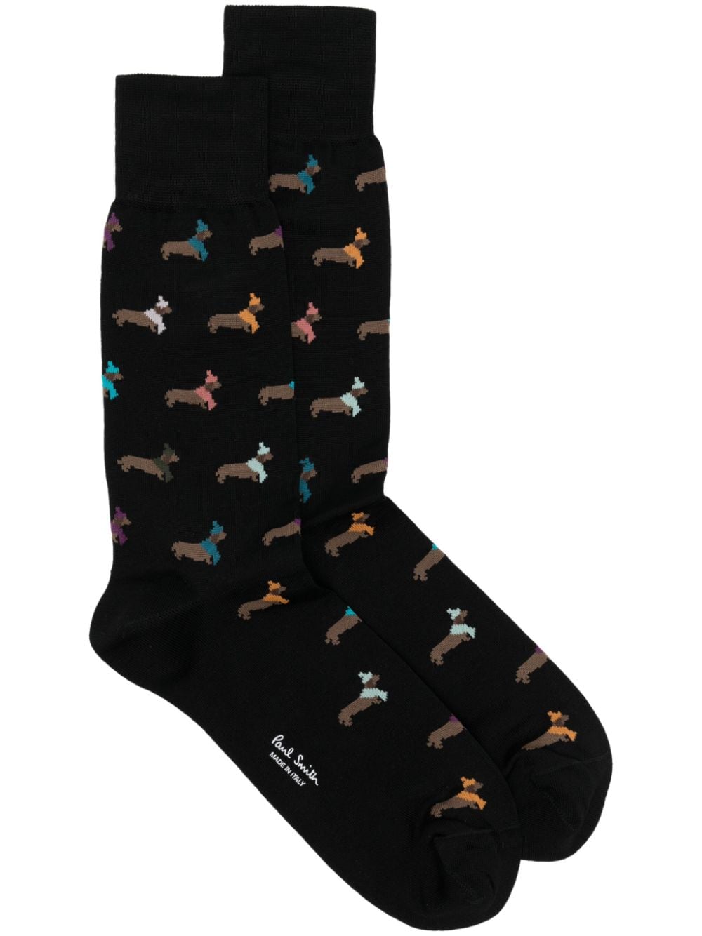 Paul Smith Dog-print cotton blend sock - Black von Paul Smith