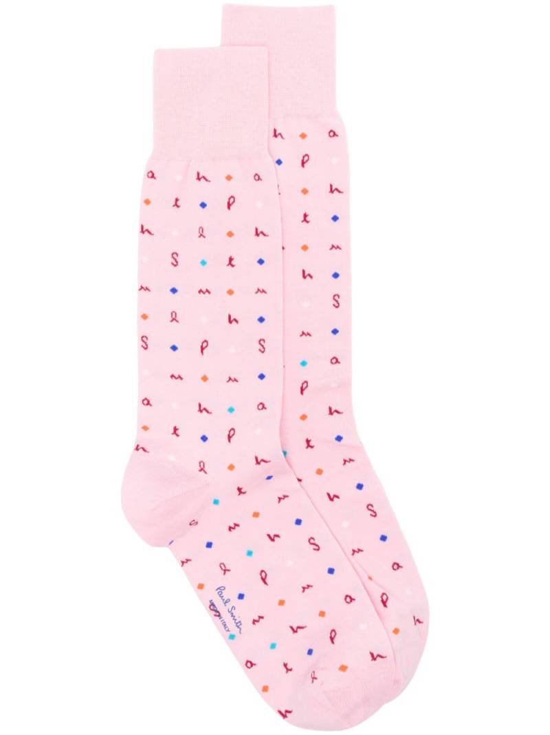 Paul Smith Ernest Letters cotton-blend socks - Pink von Paul Smith