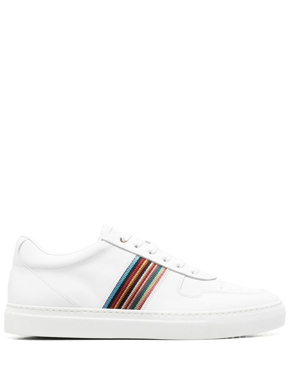 Paul Smith Fermi artist-stripe leather sneakers - White von Paul Smith