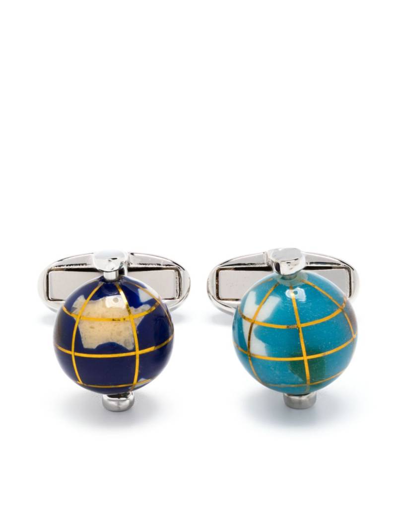 Paul Smith Globe contrasting cufflinks - Silver von Paul Smith