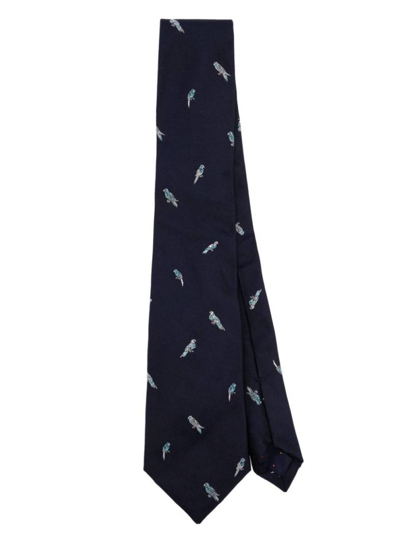 Paul Smith Parrot-pattern silk tie - Blue von Paul Smith