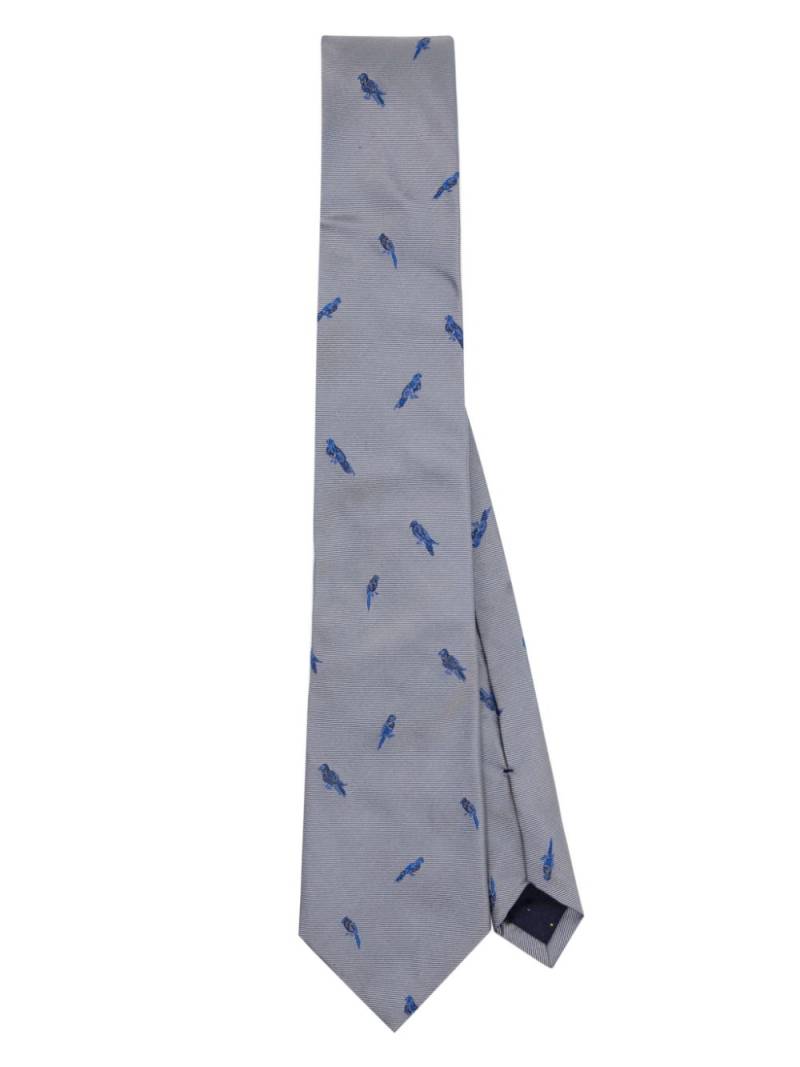 Paul Smith Parrot-pattern silk tie - Grey von Paul Smith