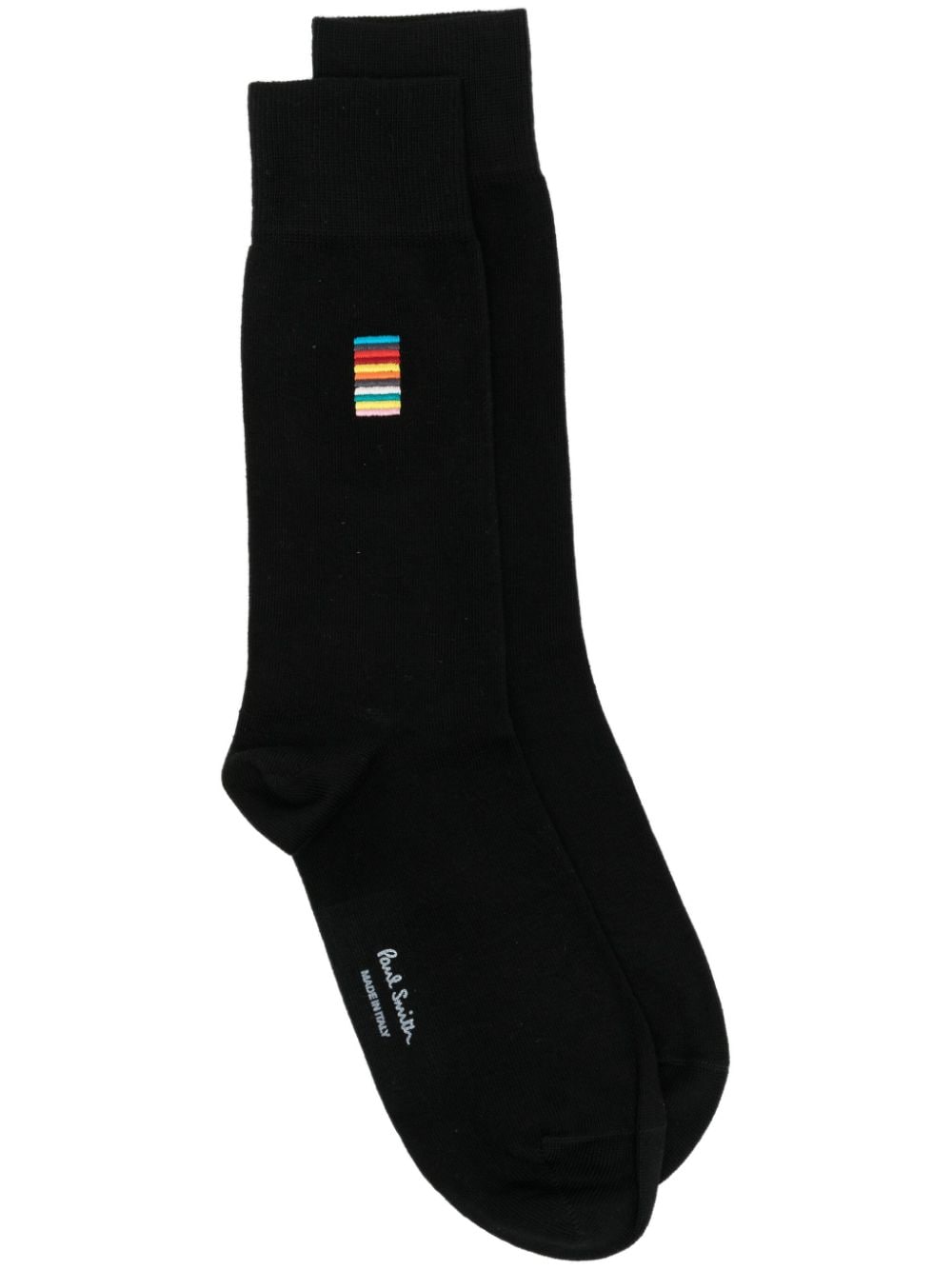 Paul Smith Signature Stripe-embroidered socks - Black von Paul Smith