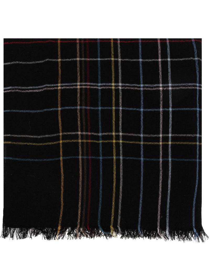 Paul Smith Signature Stripe frayed-hem scarf - Black von Paul Smith