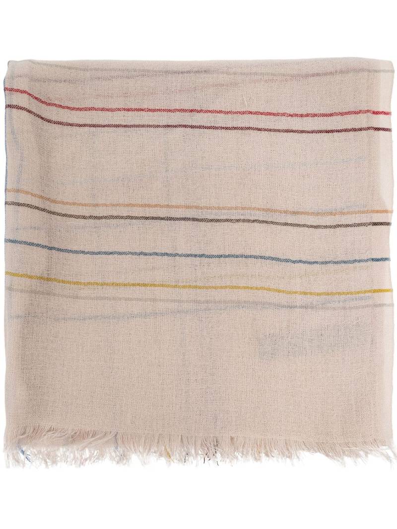 Paul Smith Signature Stripe frayed-hem scarf - Neutrals von Paul Smith