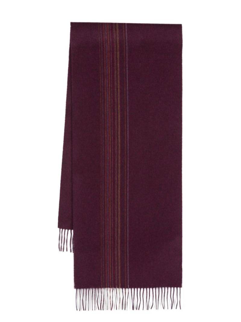 Paul Smith Signature Stripe fringed scarf - Red von Paul Smith