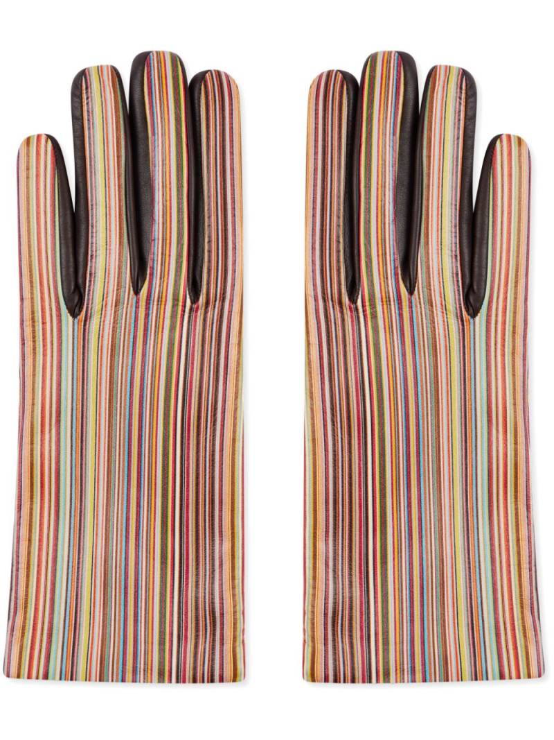 Paul Smith Signature Stripe gloves - Red von Paul Smith