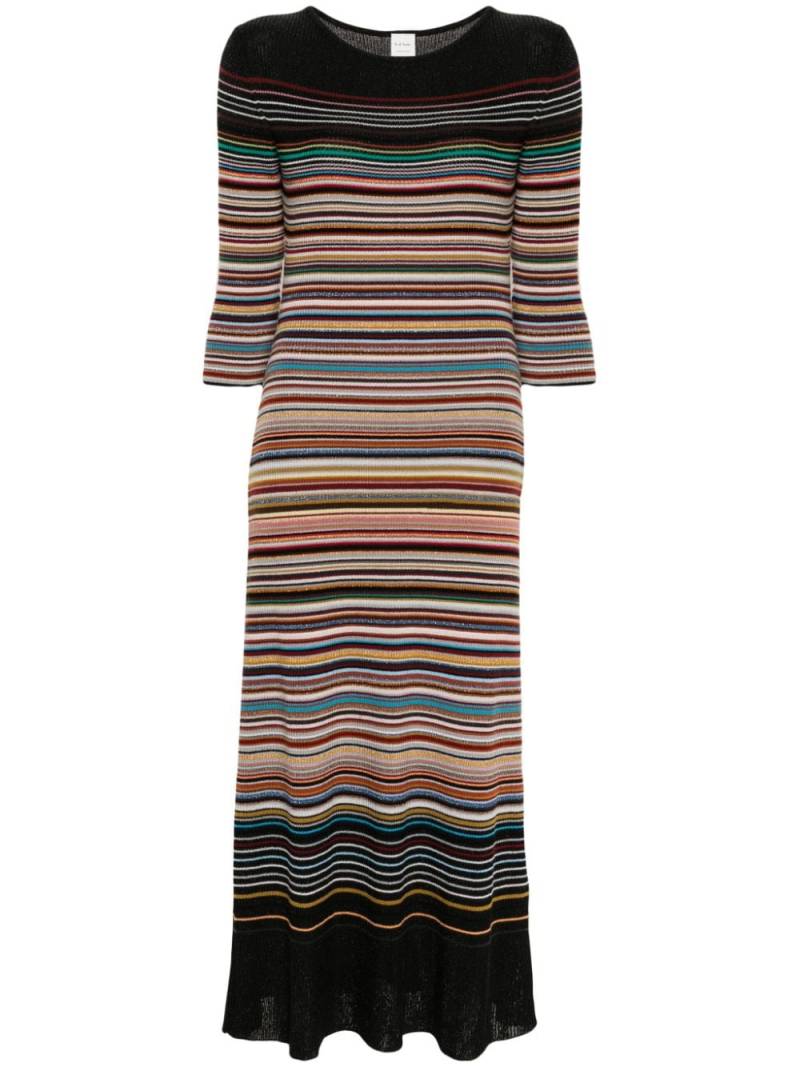 Paul Smith Signature Stripe knitted midi dress - Black von Paul Smith