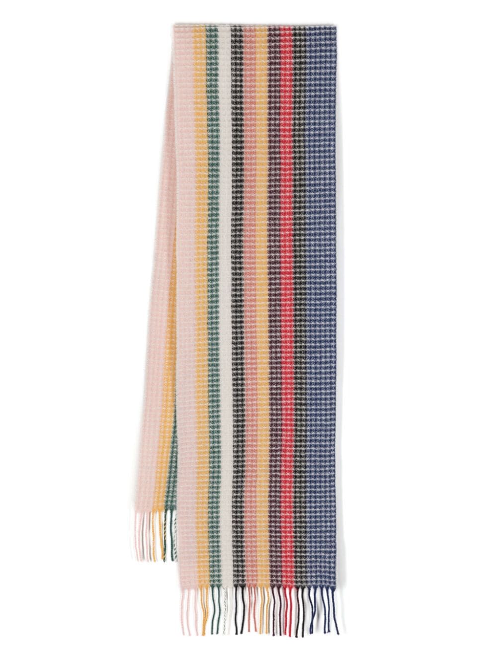 Paul Smith Signature Stripe knitted scarf - White von Paul Smith