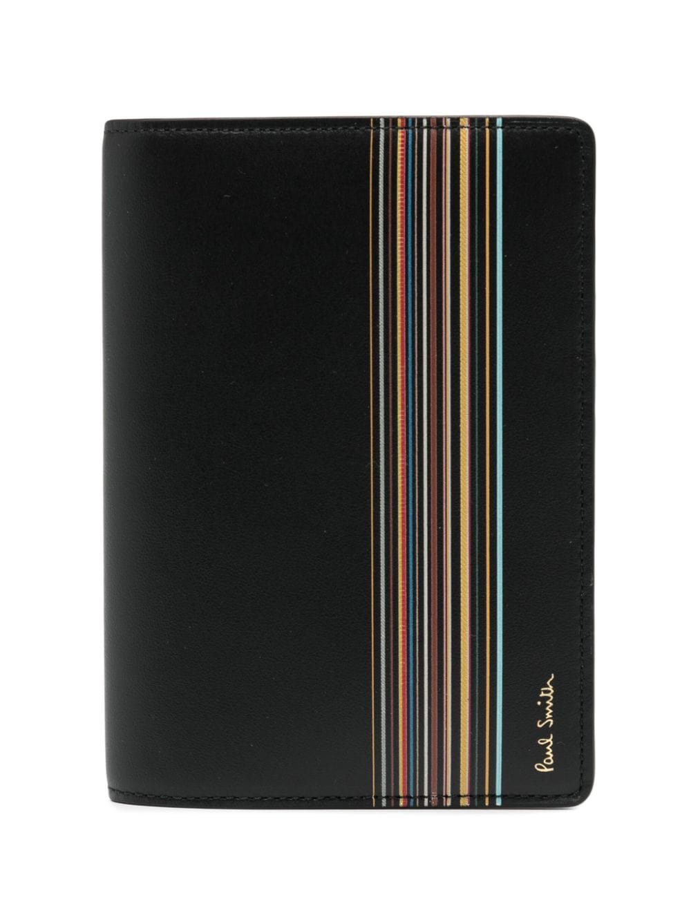 Paul Smith Signature Stripe leather passport holder - Black von Paul Smith