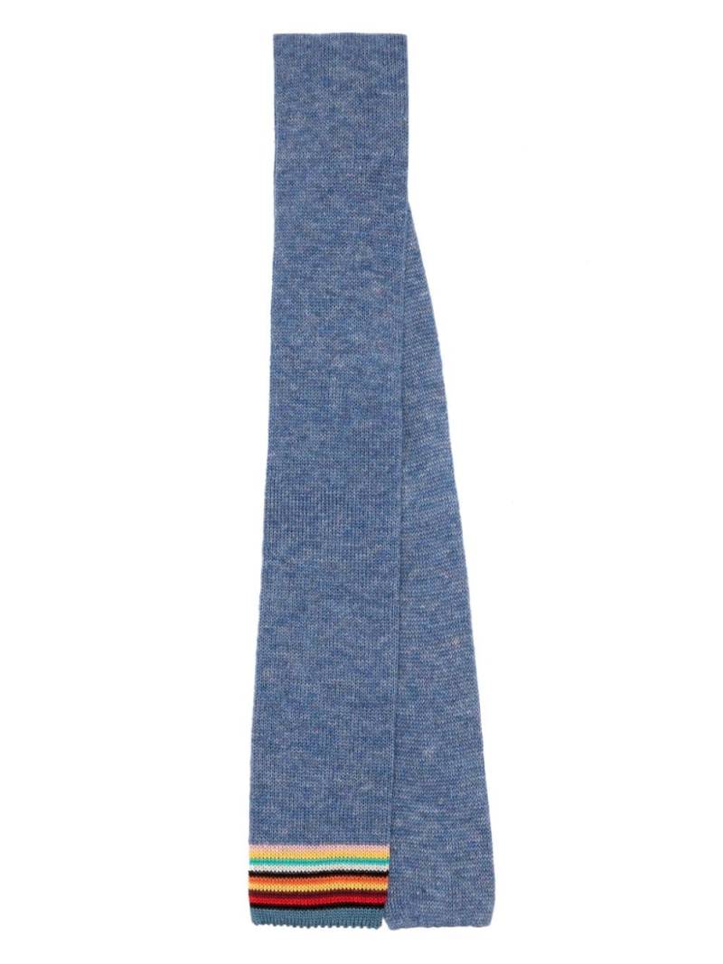 Paul Smith Signature Stripe mélange tie - Blue von Paul Smith