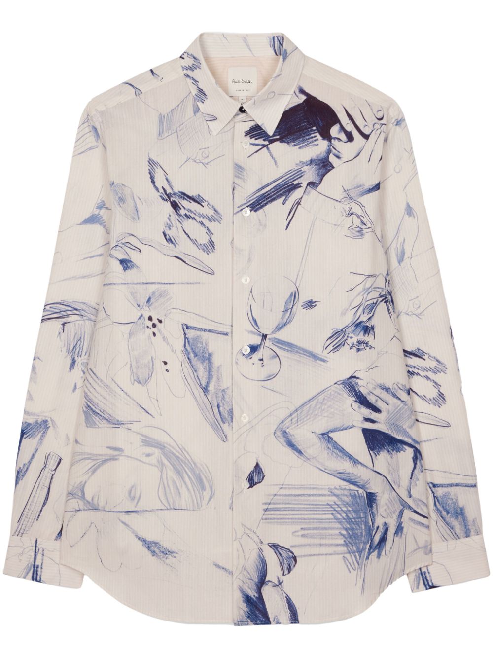 Paul Smith Sketchbook-print cotton shirt - Neutrals von Paul Smith