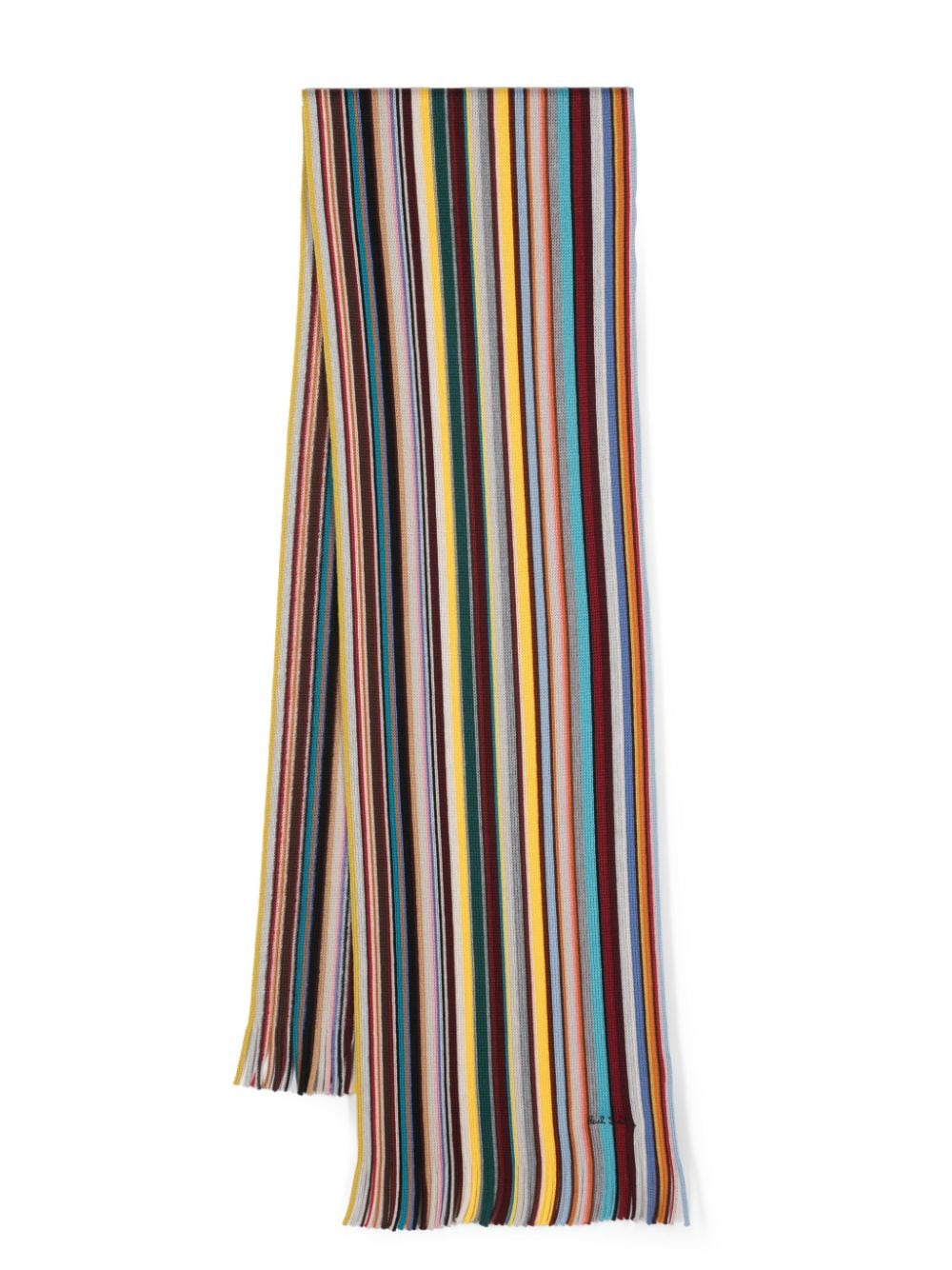 Paul Smith Spectrum Stripe merino-wool scarf - Grey von Paul Smith