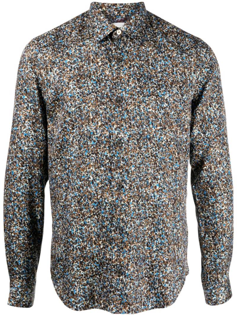 Paul Smith abstract-pattern pointed-collar shirt - Blue von Paul Smith