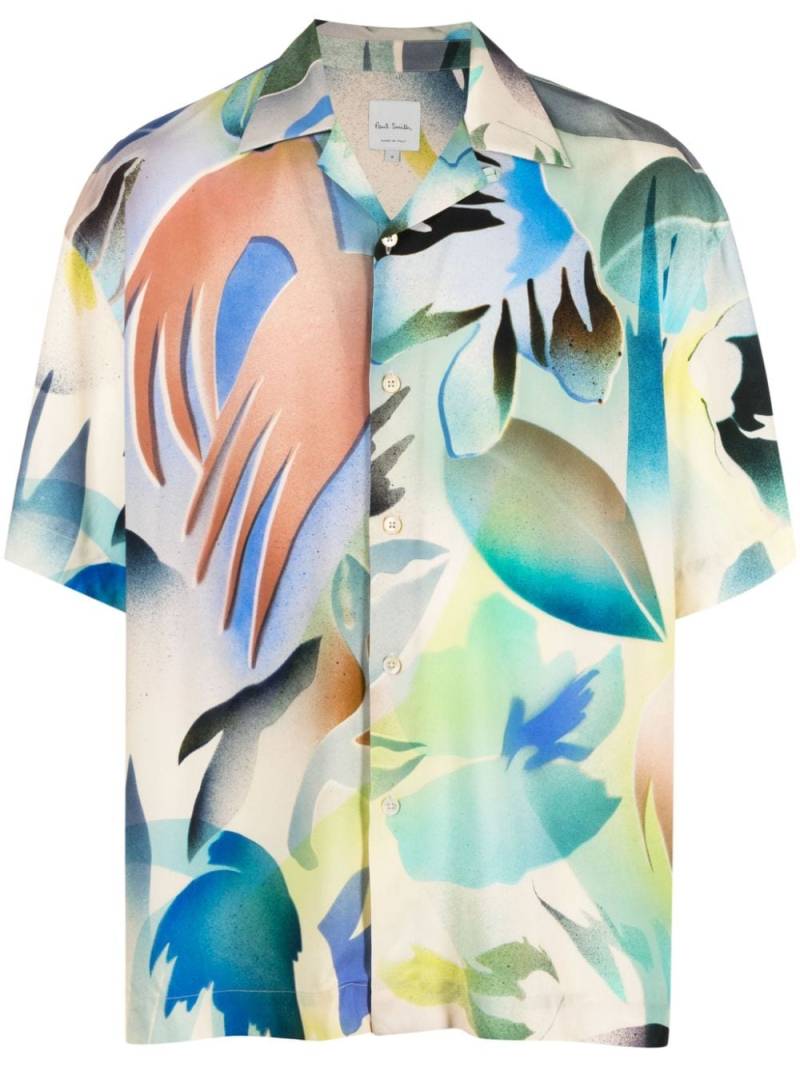 Paul Smith abstract-print short-sleeve shirt - Blue von Paul Smith