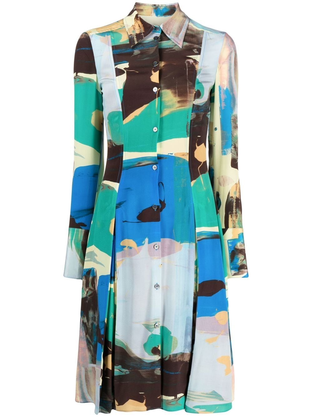 Paul Smith abstract-print silk dress - Green von Paul Smith