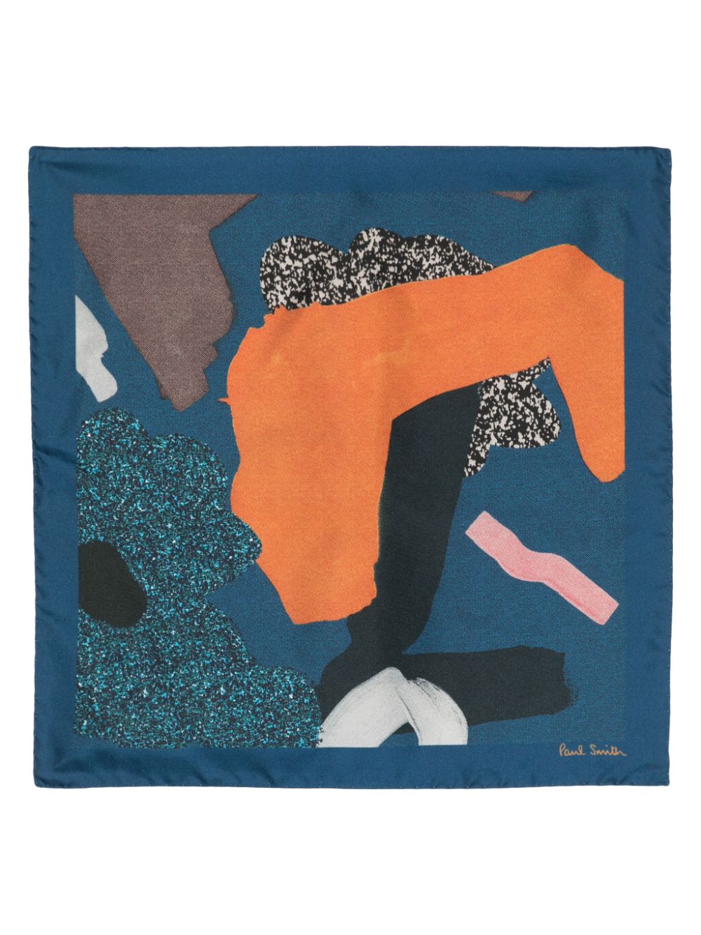 Paul Smith abstract-print silk scarf - Blue von Paul Smith