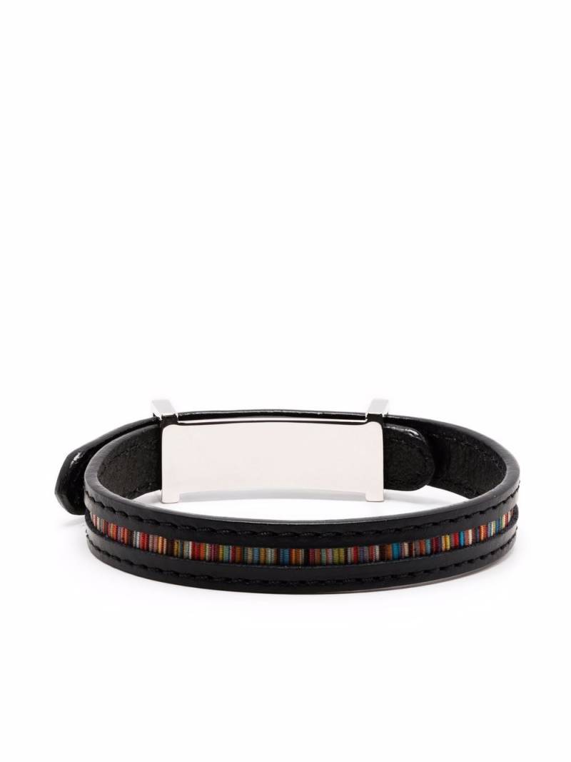 Paul Smith artist-stripe leathe bracelet - Black von Paul Smith