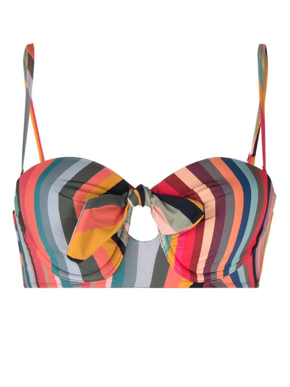 Paul Smith bow-detail striped bikini top - Multicolour von Paul Smith