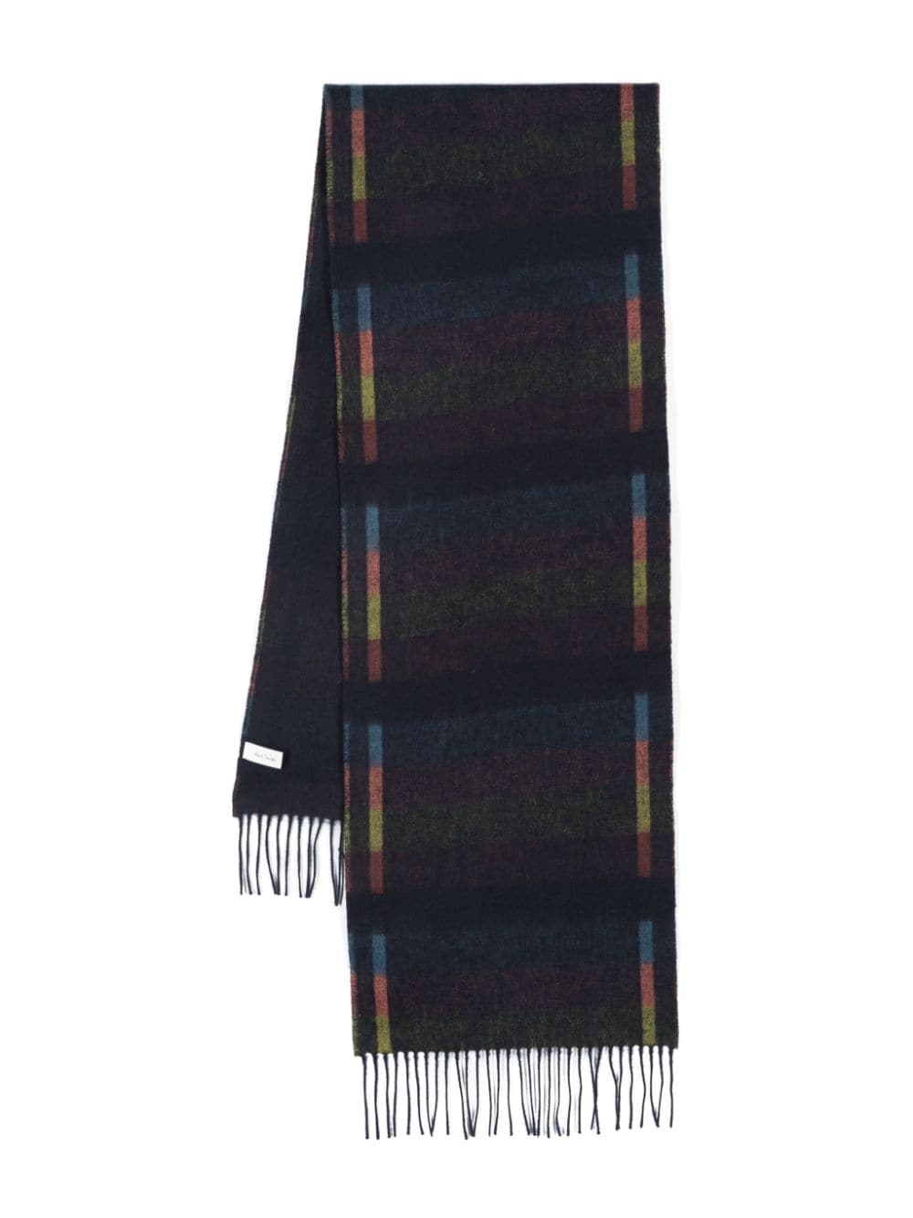 Paul Smith brushed-wool fringed scarf - Blue von Paul Smith