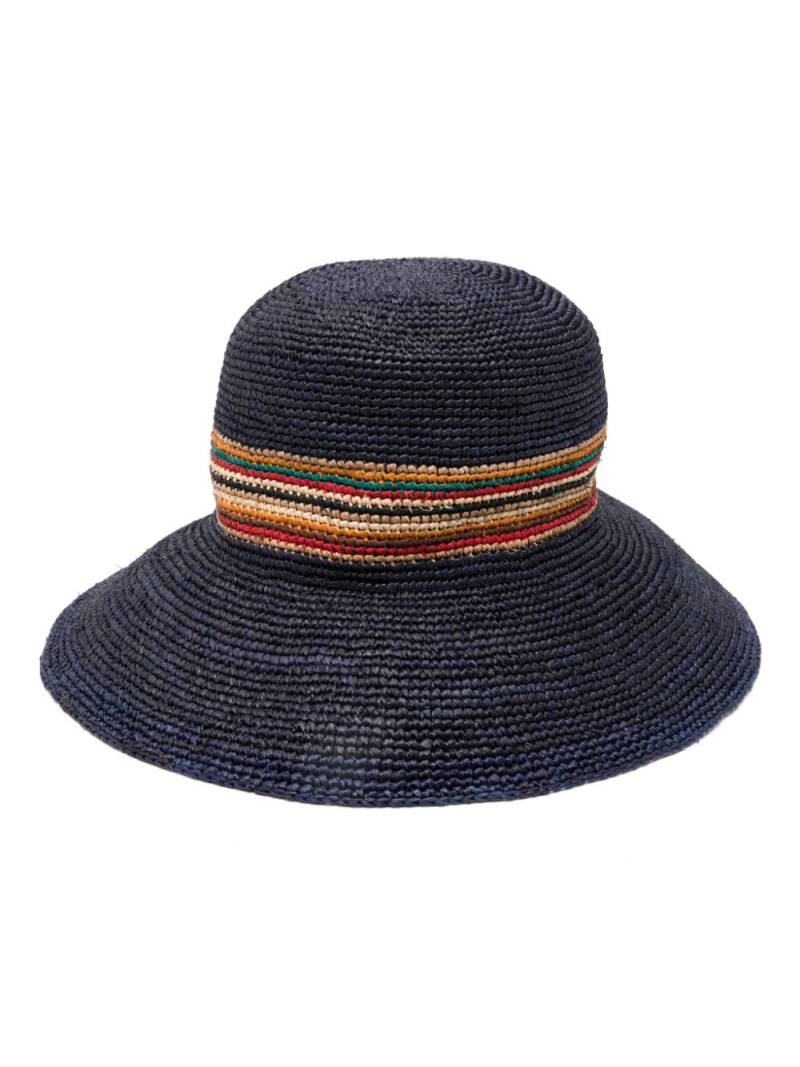 Paul Smith contrast-panel straw hat - Blue von Paul Smith