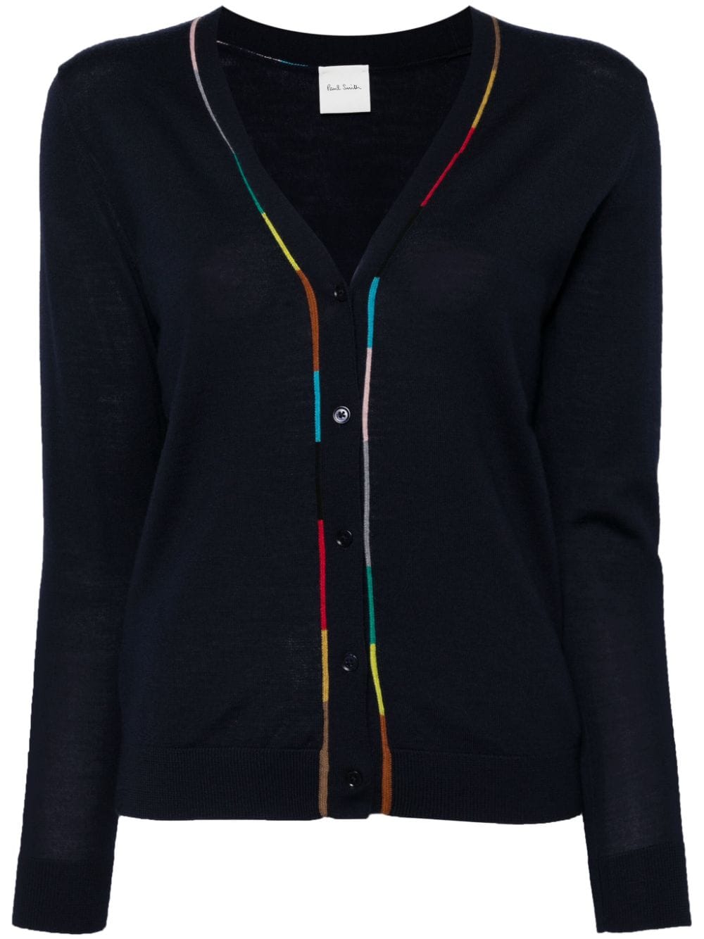 Paul Smith contrast-trim merino-wool cardigan - Blue von Paul Smith