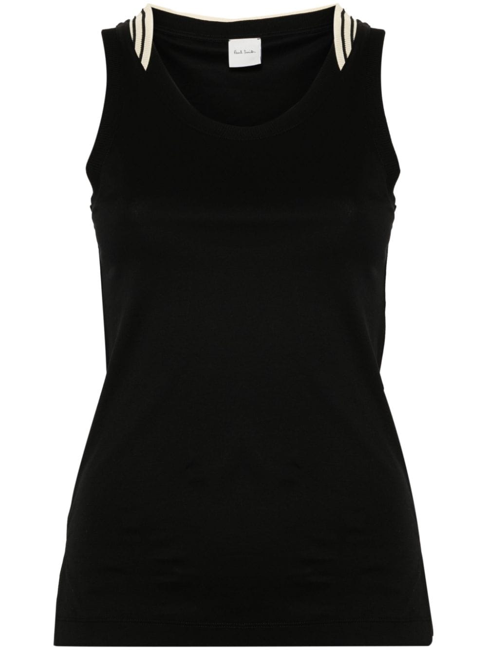 Paul Smith contrasting border cotton tank top - Black von Paul Smith