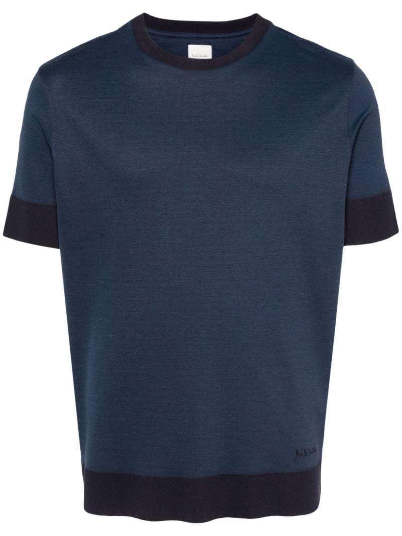 Paul Smith contrasting-trim jersey T-shirt - Blue von Paul Smith