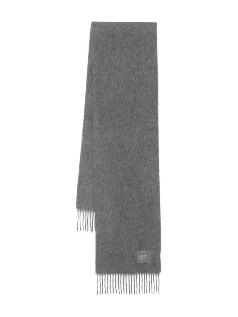 Paul Smith embroidered-logo cashmere scarf - Grey von Paul Smith