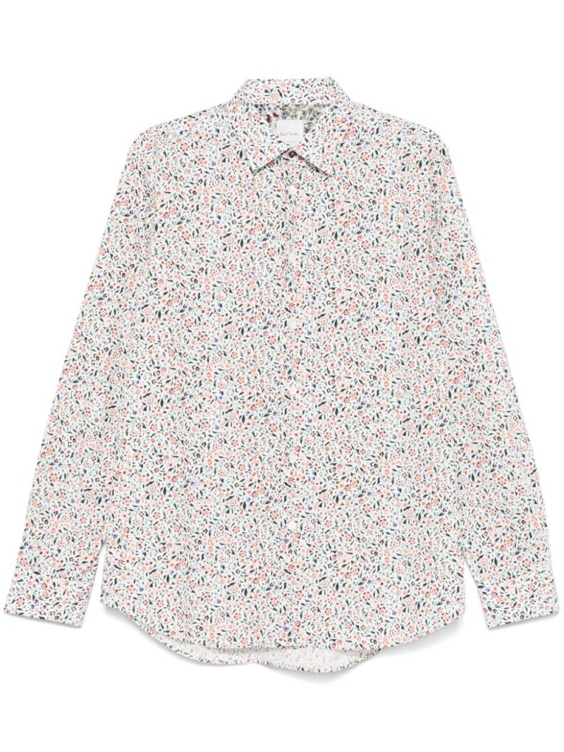 Paul Smith floral-print organic cotton shirt - White von Paul Smith