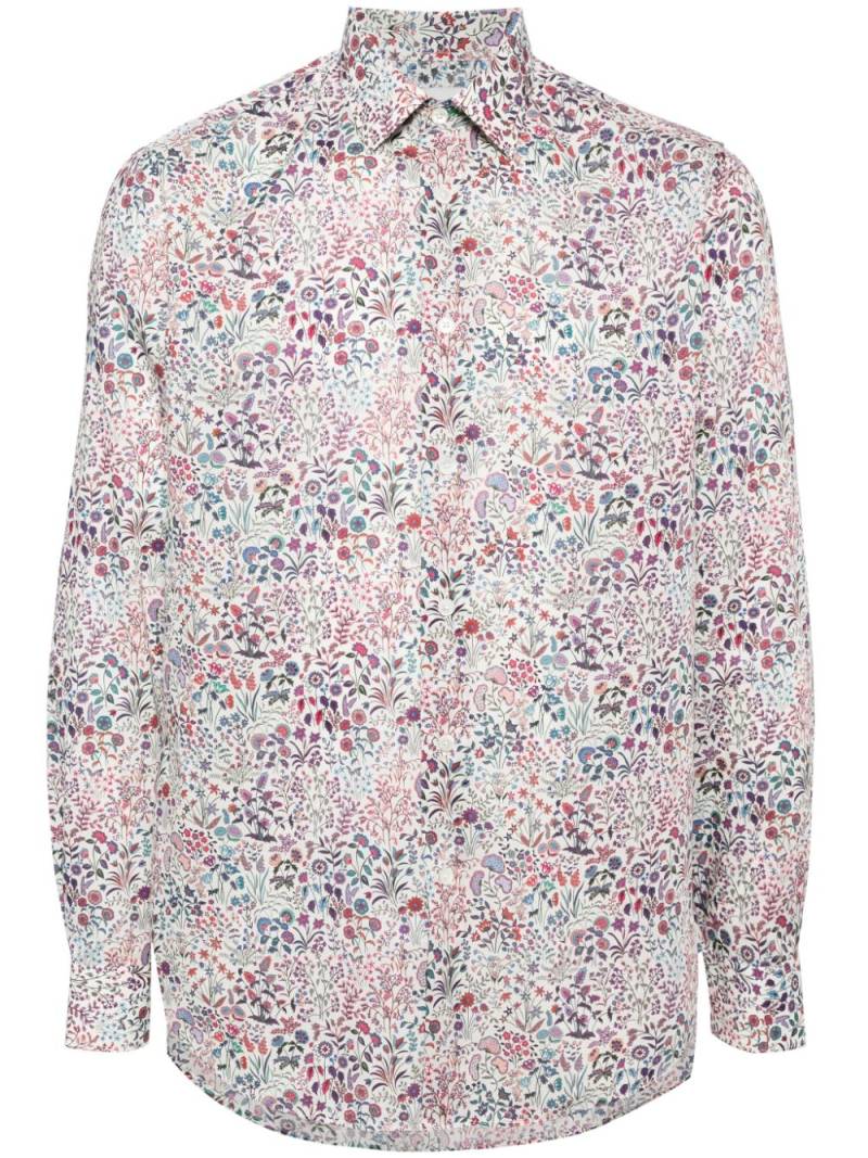 Paul Smith floral-print organic cotton shirt - White von Paul Smith